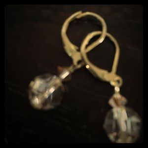 Crystal gold-tone earrings